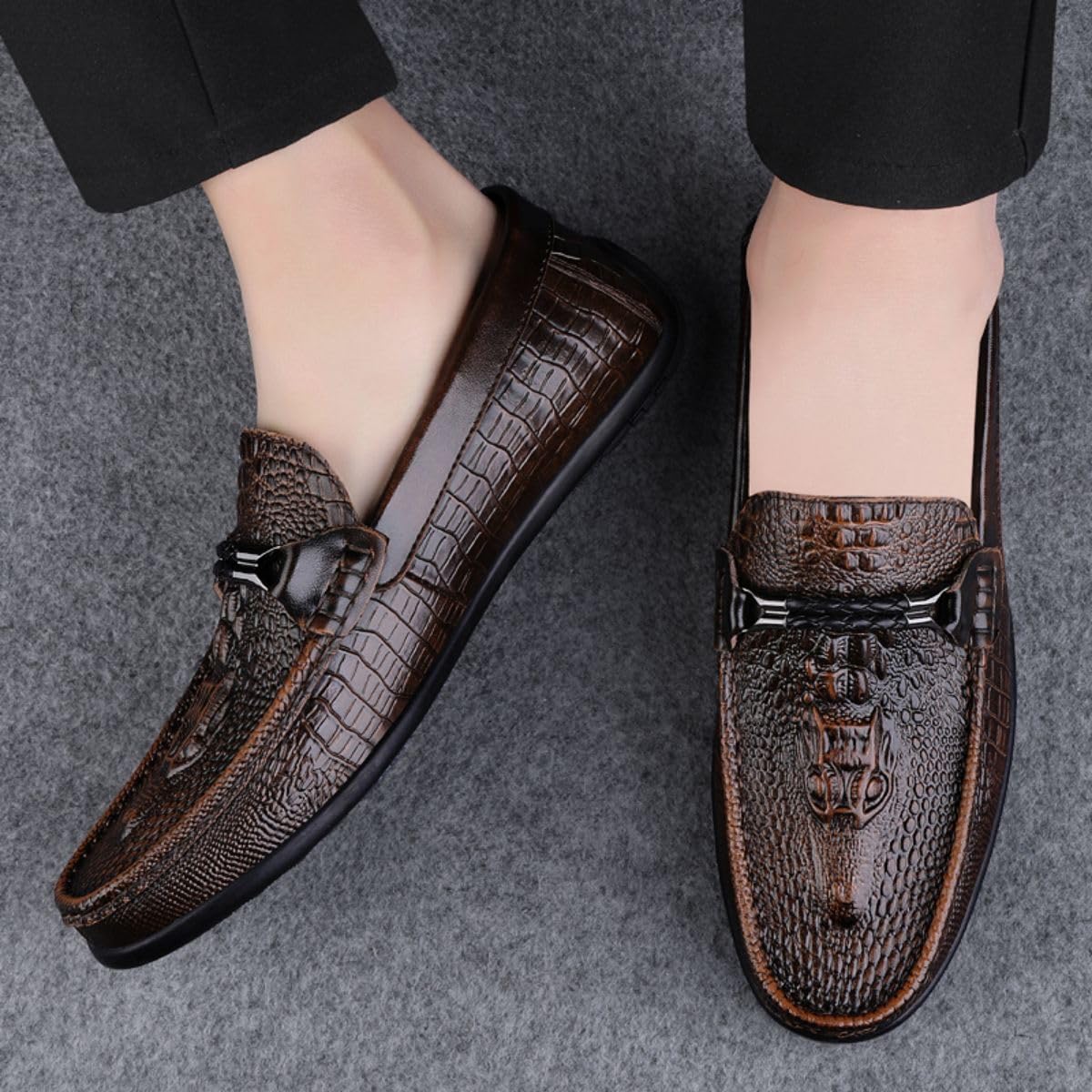 Handgefertigte Herren Leder Slip On Driving Business Schuhe 37-49 EU