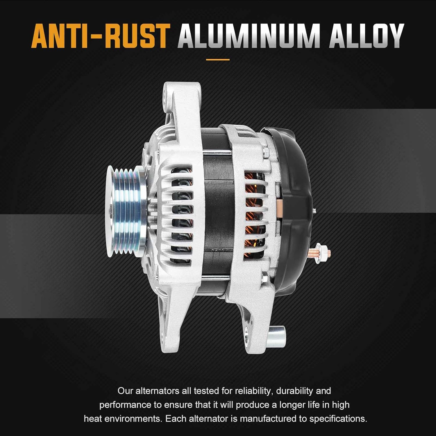 New Alternator Fits for 2001 2002 2003 Dodge Durango 5.9L, 02 03 Ram 1500 5.9L, 2002 Ram 2500 3500 5.9L, 02 03 Ram 2500 3500 8L Replace ‎101211-9010 56029701AA 421000-0111 400-52350R