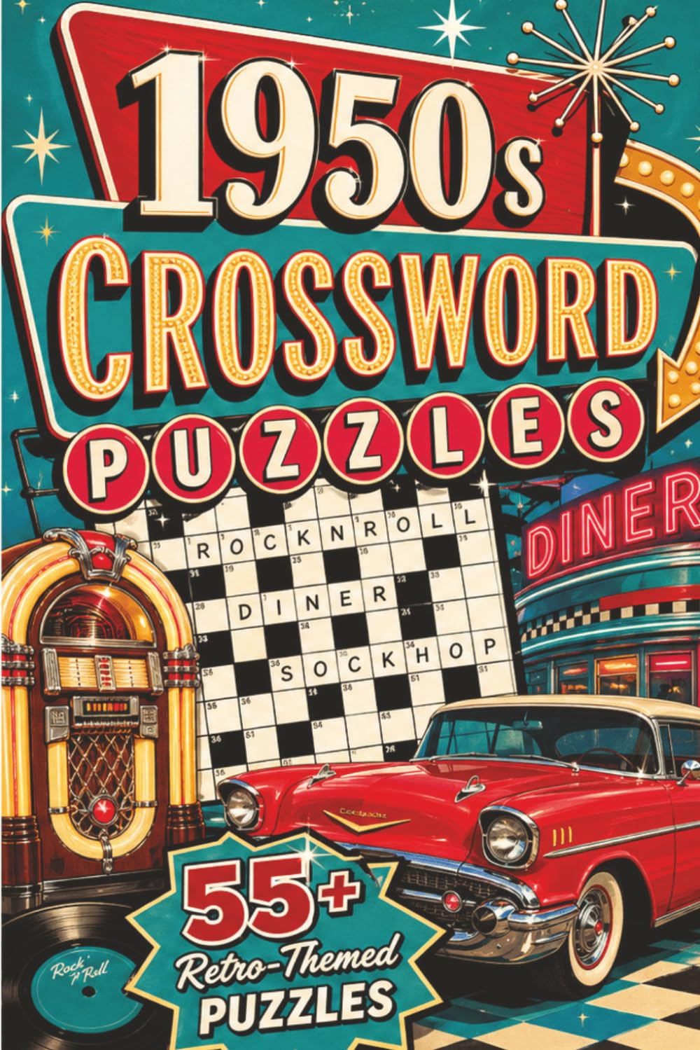 50s crossword: Crossword Puzzles with Easy to Read Print about Nostalgic, Retro and more | 6x9 inches 125 Pages| 55+ puzzles... Puzzles for Adults & Seniors
