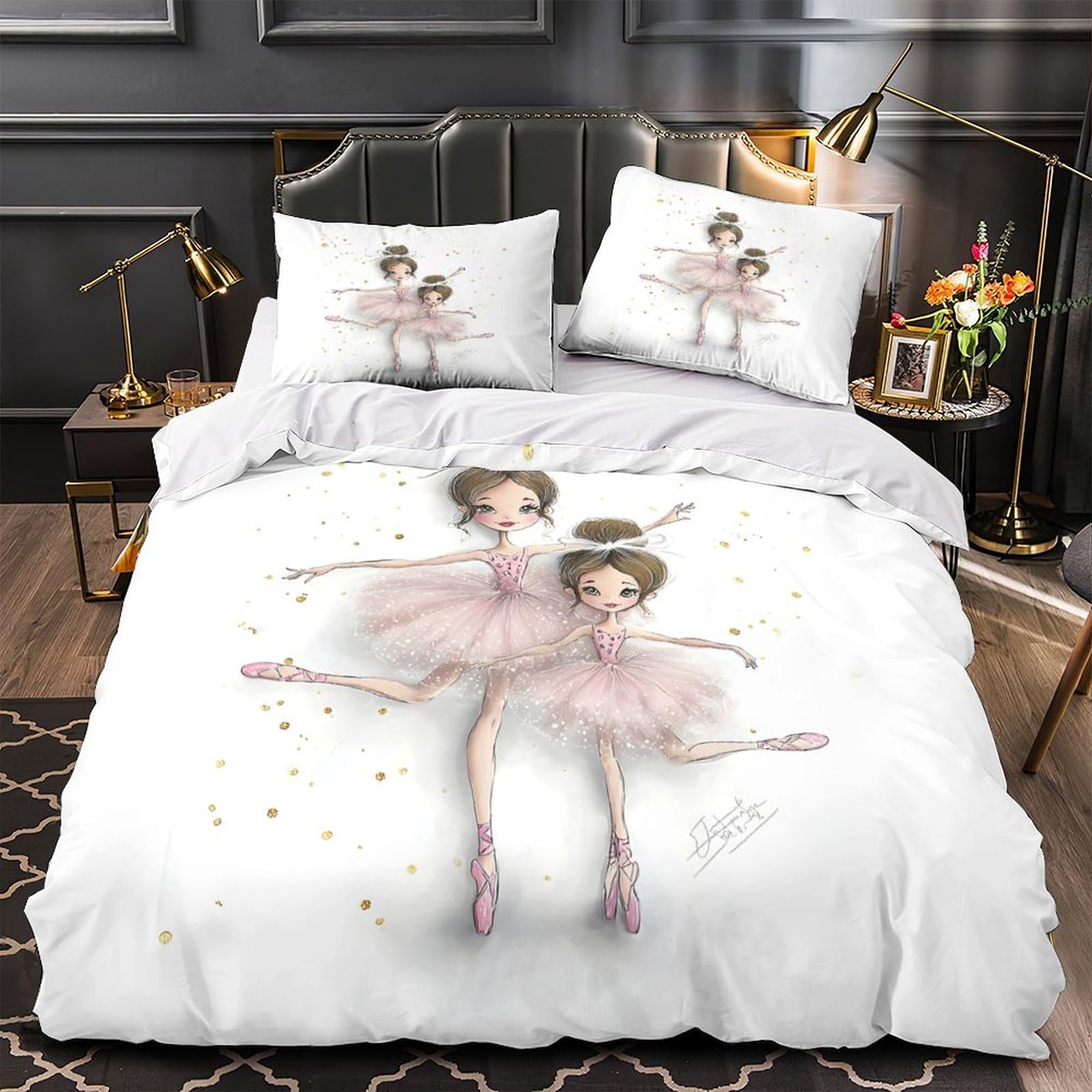 Housse de couette danseuses de ballet lit double 200x200 imprimé 3D