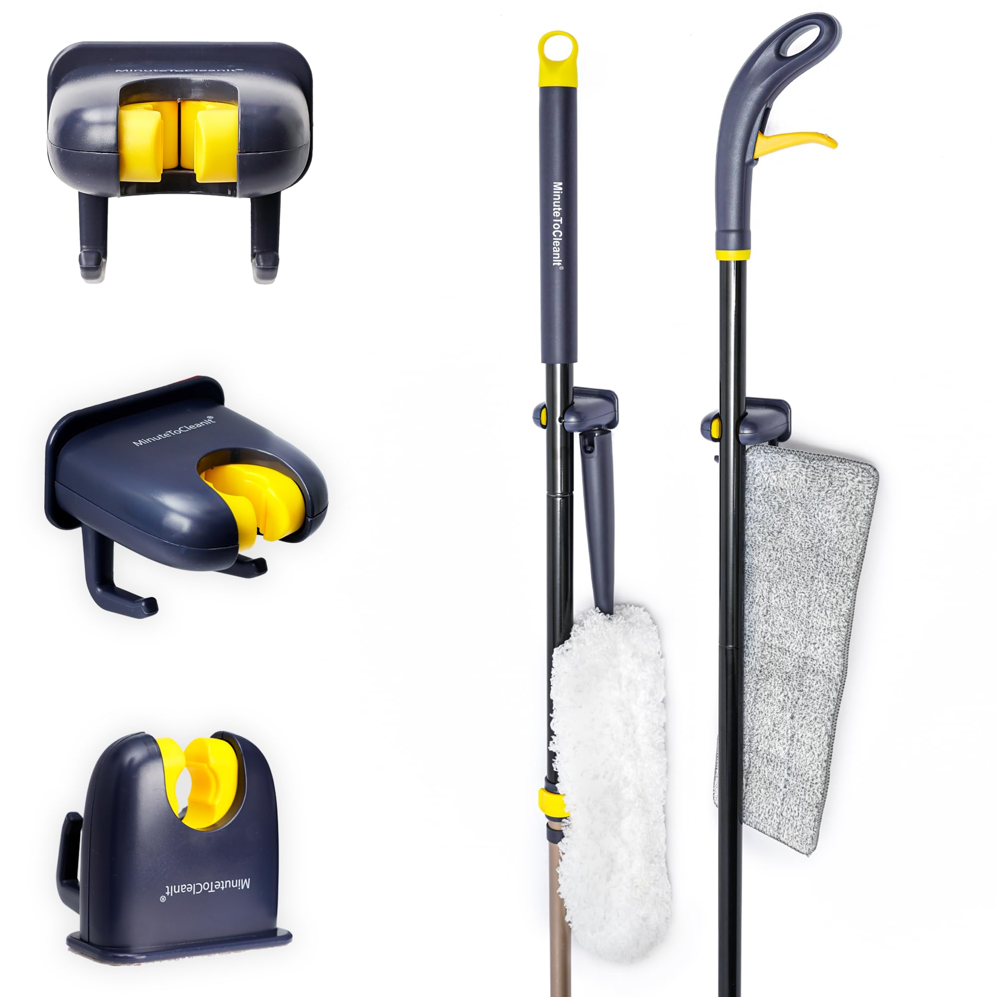 MinuteToCleanIt Heavy Duty Broom Holder (Pack of - 6) Wall Mounted – Mop Holder for Wall, Self Adhesive, No Drilling, Space-Saving, Waterproof, Durable Organizer for Kitchen or Garage (B0DHH7WXBH) Amazon Price History, Amazon Price Tracker