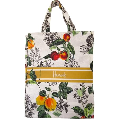 Amazon Co Jp 英国 Harrods ハロッズ 19年 Aw ウィンター フルーツ トートバッグ ショッピングバッグ Mサイズ ハロッズのロゴリボンラッピング ショッピングバッグ入り 並行輸入品 シューズ バッグ
