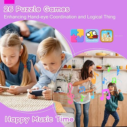 Miniatura 6 de Teléfono inteligente para niños, teléfono para niños pequeños con cámara, música, juegos y tarjeta de 32 GB, regalo de cumpleaños de Navidad,