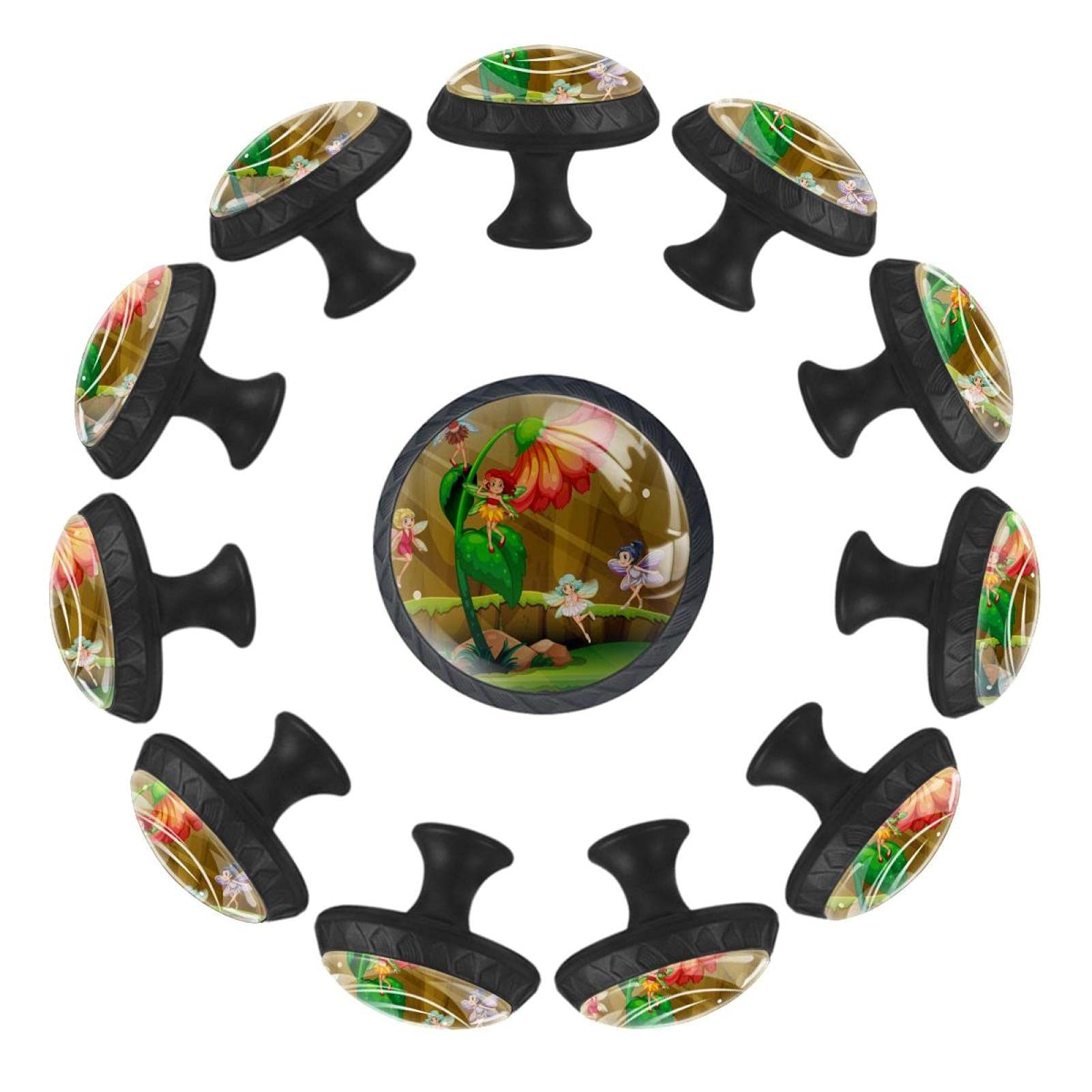 Boutons de tiroir fées lot de 12 poignées de meuble 35mm commode chambre enfant
