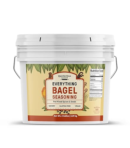 Everything Bagel Condimento, cubo de 2 galones, añade textura y sabor a cualquier receta, mezcla de semillas de sésamo, ajo, cebolla y sal