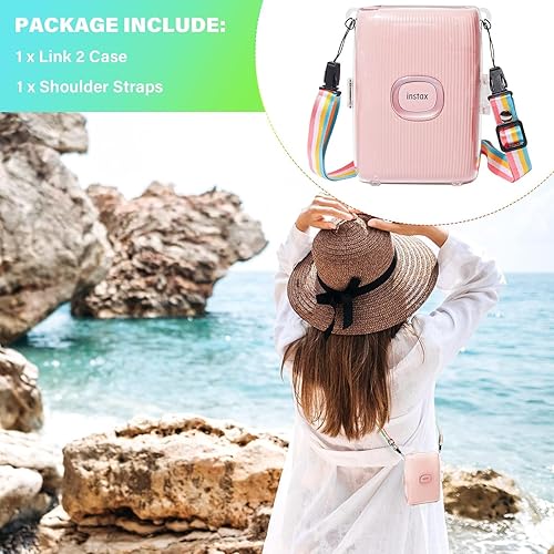 Miniatura 3 de Fujifilm Instax Mini Link 2 - Funda protectora para impresora Fujifilm Instax Mini Link 2 con correa para el hombro, transparente