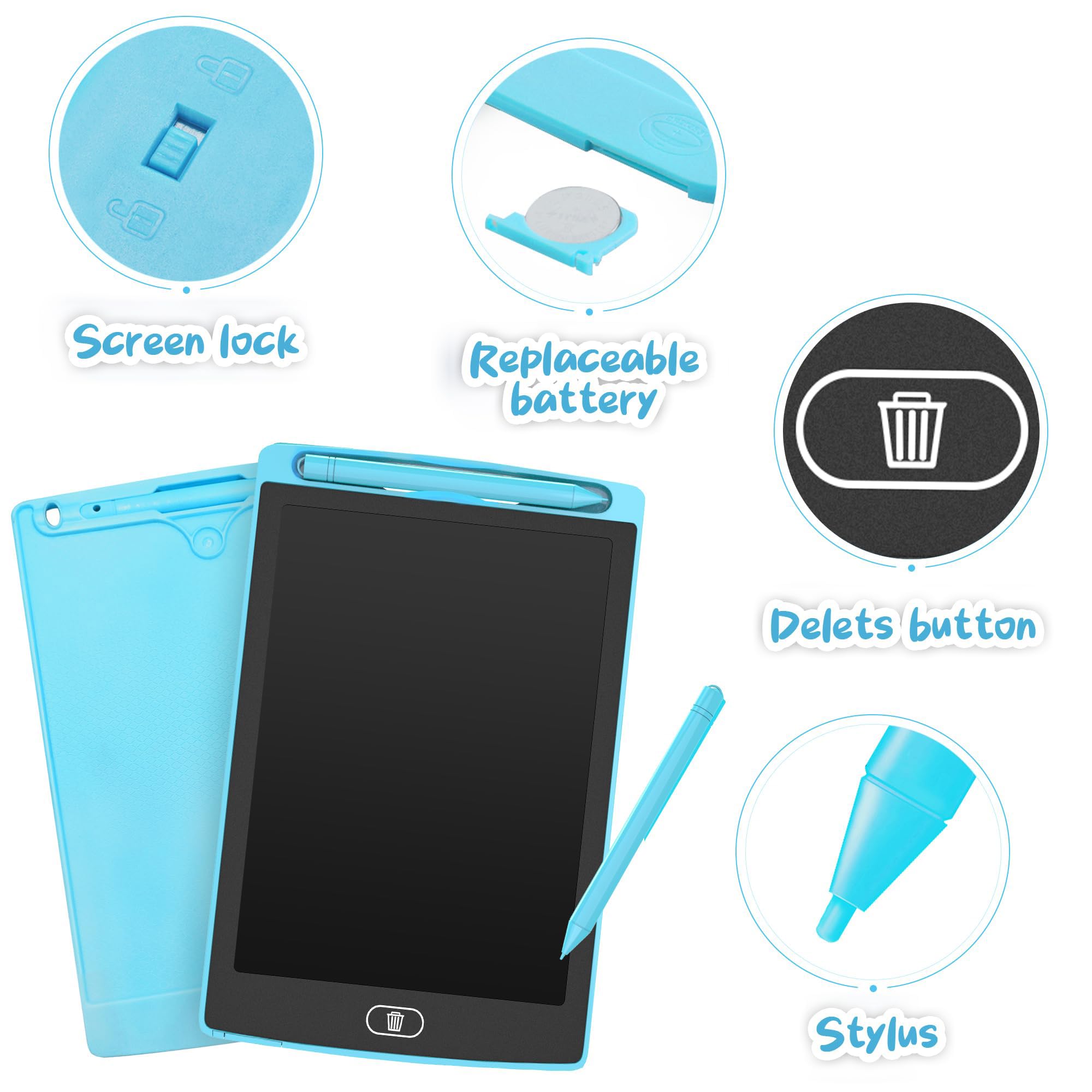 2 Pezzi Tavoletta da Scrittura per Bambini da 10.5 Pollici, LEYAOYAO Lavagnetta Cancellabile Bambini, Lavagna Giocattolo per Bambini, Durevole e Facile da Usare Regali per Bambini di 3-8 anni