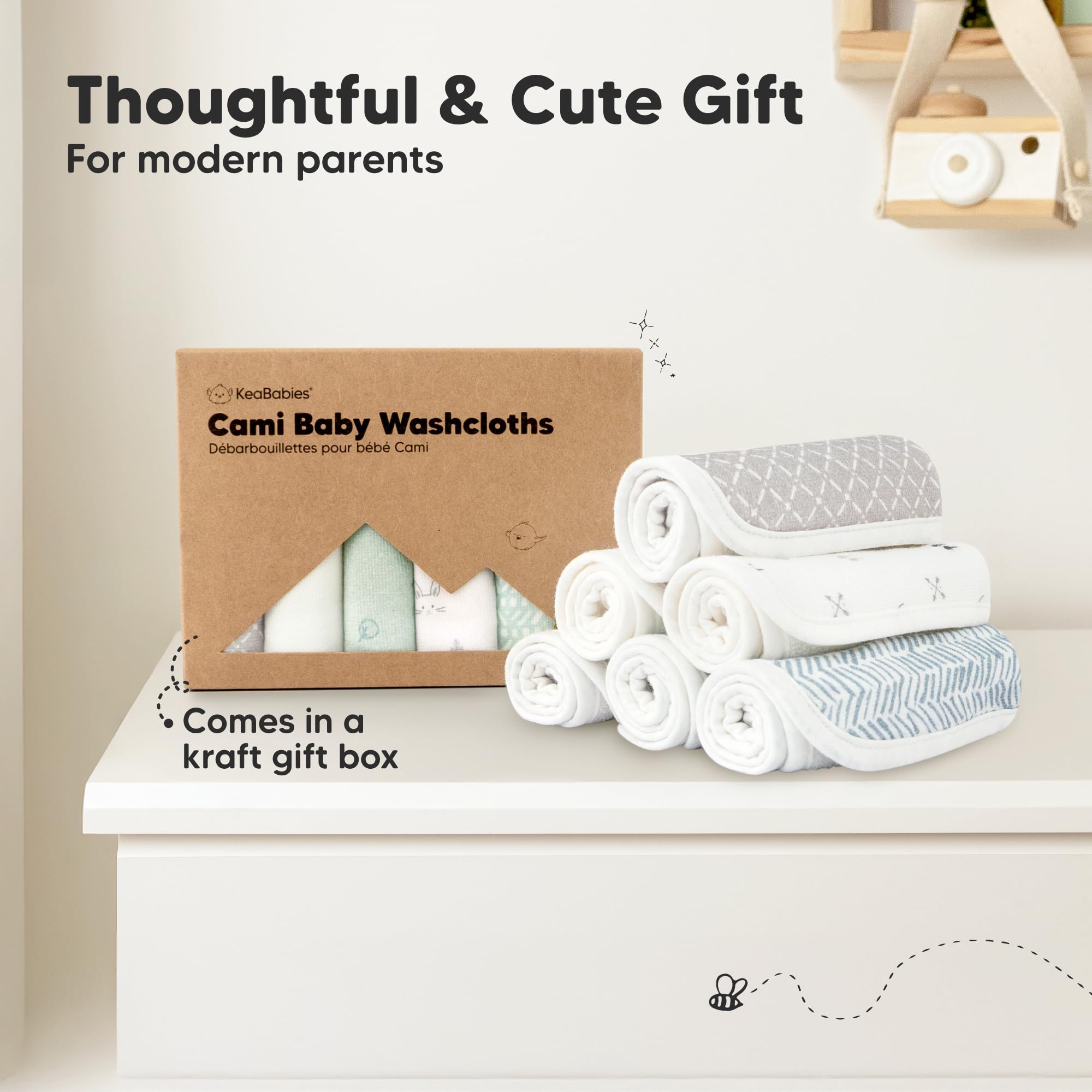 6pk Salviette bebè cotone per neonati - Salviette in mussola di cotone bio morbide per maschi, femmine, neonati, asciugamani bimbi, assorbenti e delicate per pelle sensibile (Nordic)