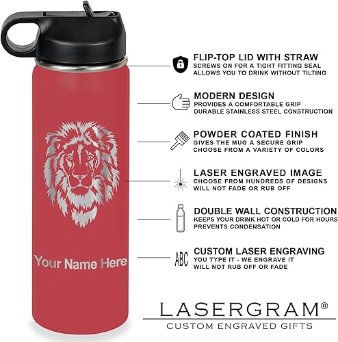 Miniatura 3 de LaserGram Personalized Water Bottle, World's Greatest Niece, Stainless Steel Double Wall Vacuum Insulated with Flip Top Straw, Custom Engraved Gift