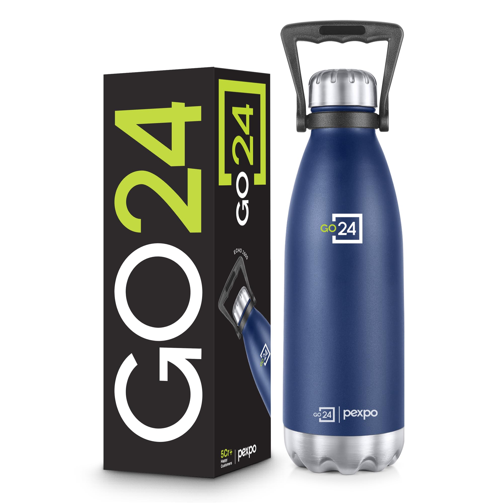 Go24 pexpo Echo Pro ISI Certified Stainless Steel Water Bottle 2000ml Hot & Cold Thermos Water Bottle | Vacuum Insulated Water Bottle with Handle | Travel | Adults - Silver — Amazon image 15