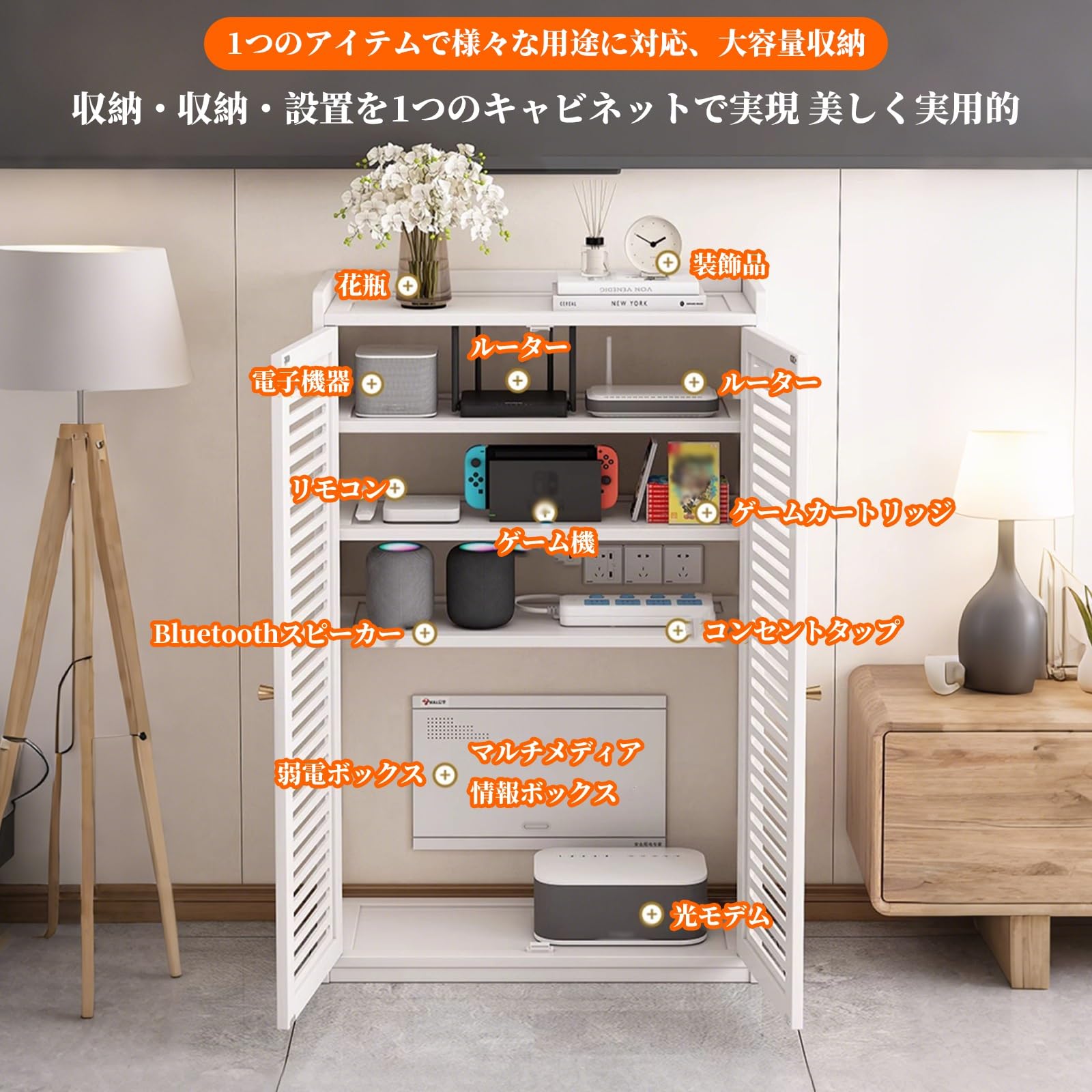 Amazon｜FORRTY ルーター収納ボックス 木製風 ルーター収納 ケーブル