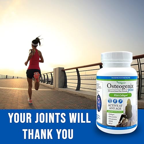 Miniatura 6 de Wellgenix Osteogenix Plus Advanced Joint Flex Formula (90 unidades) - Suplemento de rodilla con colágeno II, glucosamina, condroitina, MSM y HLA -