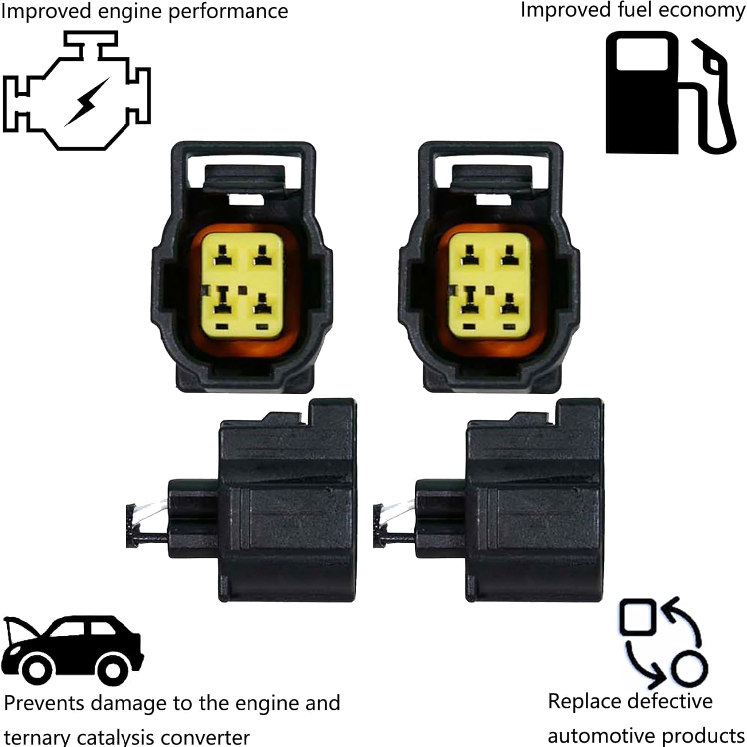 Dropwater 1 Pair Upstream and Downstream Oxygen O2 Sensors Replacement for Dodge 2001 Ram 1500 2500 3500 Pickup 5.9L Auto Trans Exc. Calif.,Replaces#234-4769 234-4767,Set of 2pcs