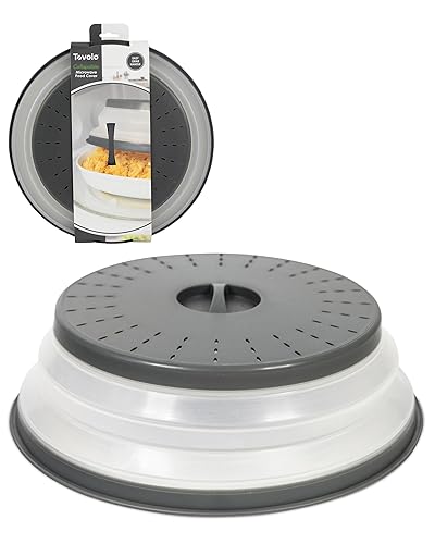 Tovolo Microwave Splatter Cover for Food, Large (Charcoal) - Collapsible