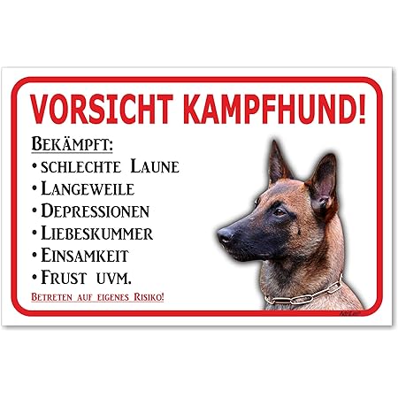 AdriLeo Warnschild 'Vorsicht Malteser' - Aluminium Schild 20x30cm Für Haus & Garten