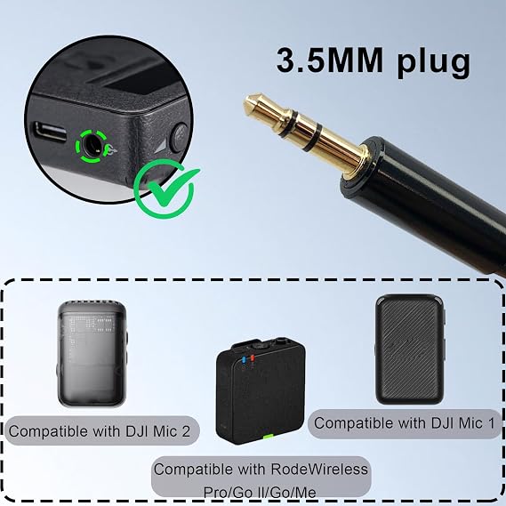 Lavalier Lapel Microphone Condenser Mic Condenser Wired Clip On Lav Mic (Straight 3.5mm TRS Plug for DJI and for Rode)