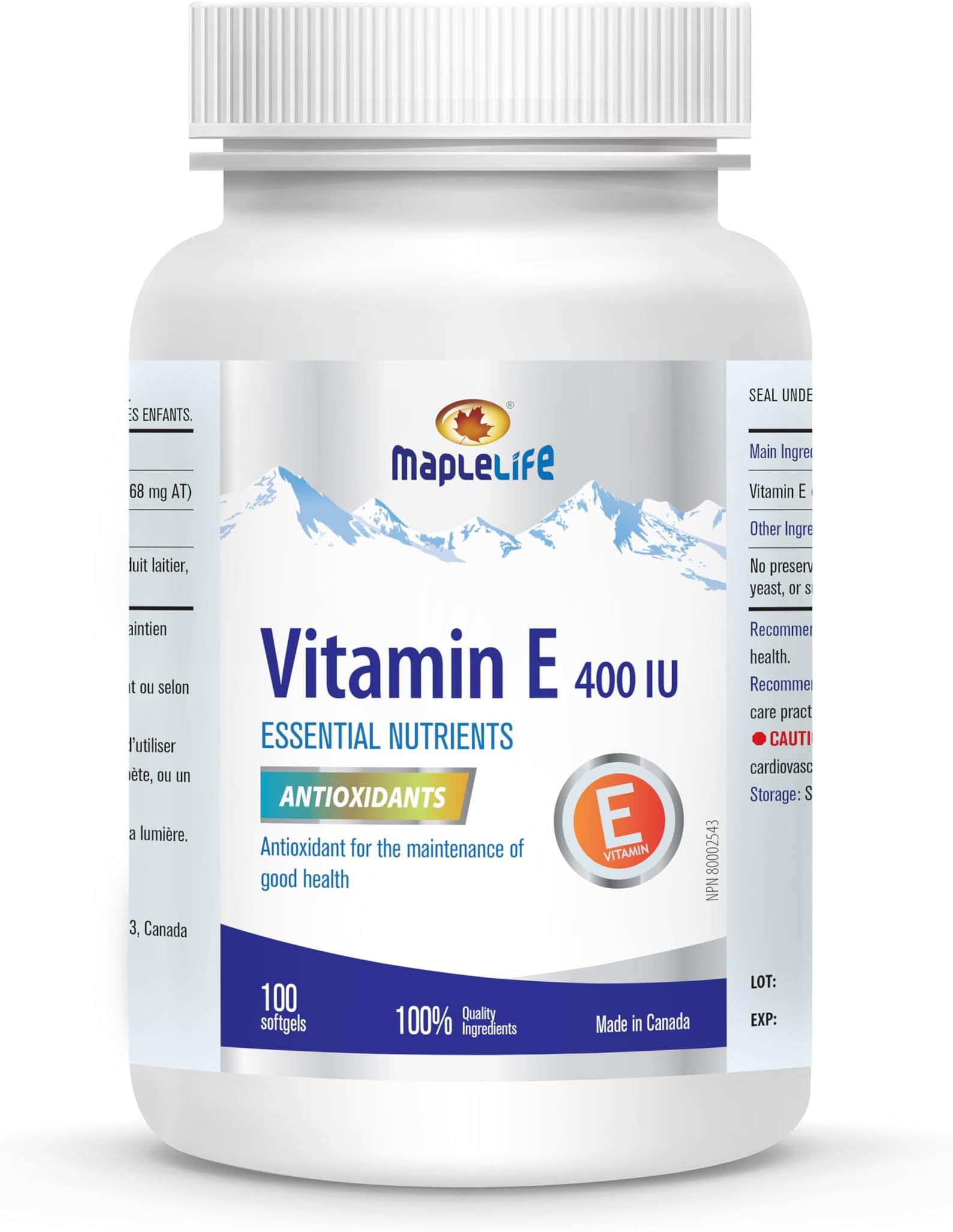 Vitamin E 400IU - Natural - 100 softgels