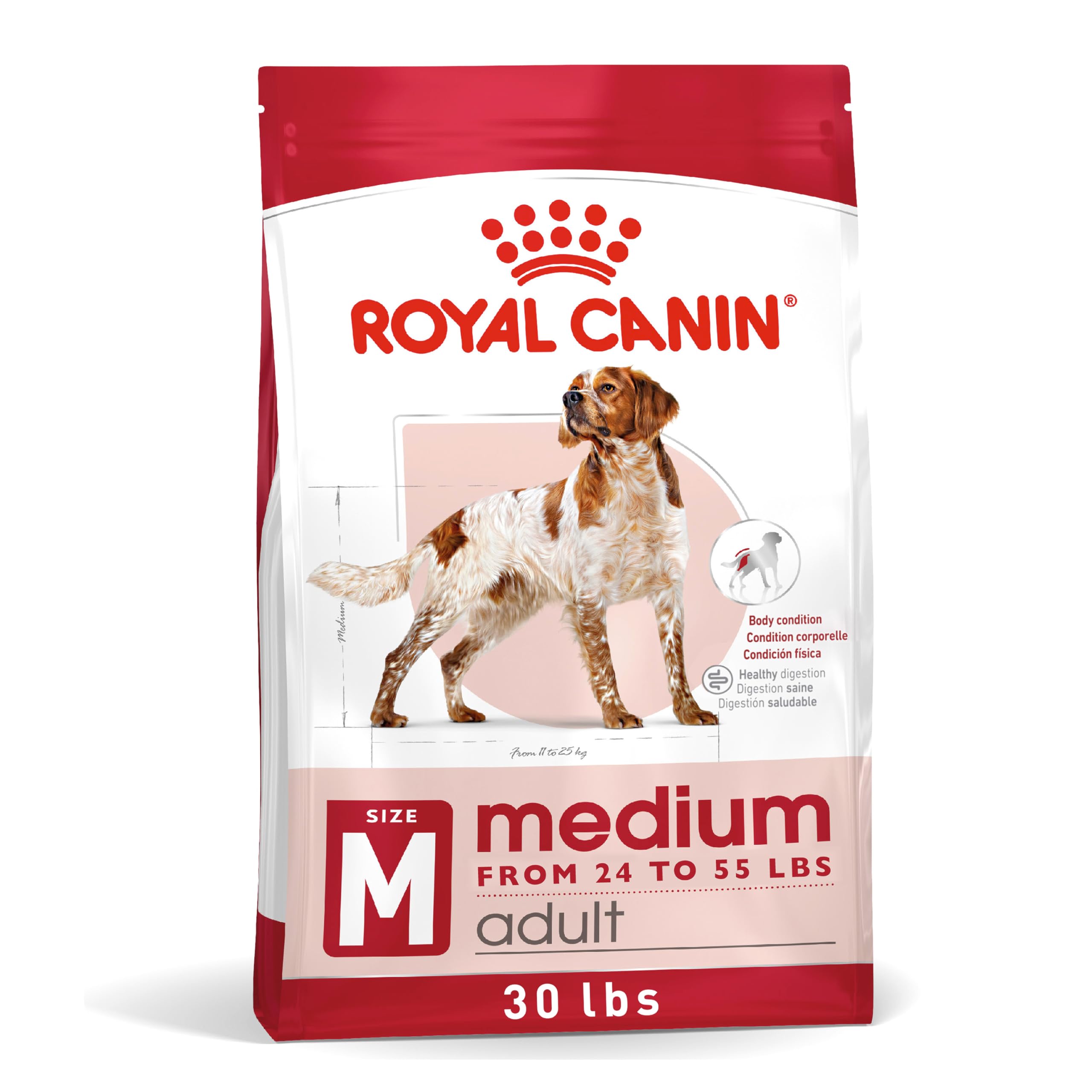 Royal Canin Medium Breed Adult Dry Dog Food, 30 pounds 517430