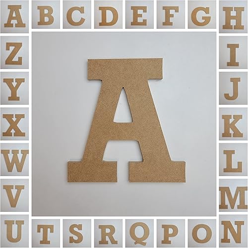 Miniatura 3 de Letra R de madera para manualidades de 24 pulgadas sin terminar, fuente Rockwell, corte artesanal MDF de 1-4 pulgadas