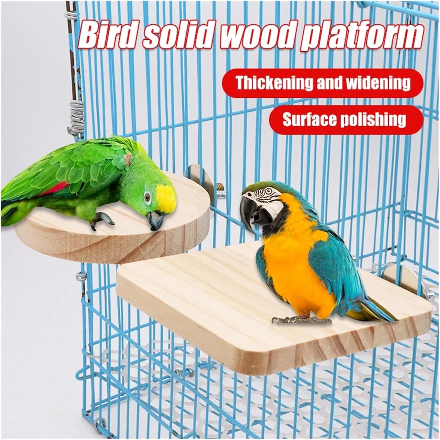 4 Pcs Parrot Bird Wood Platform Stand Board Rack Toy Hamster Branch Perches Cage Hanging Wooden Pet Supplies(Type b)