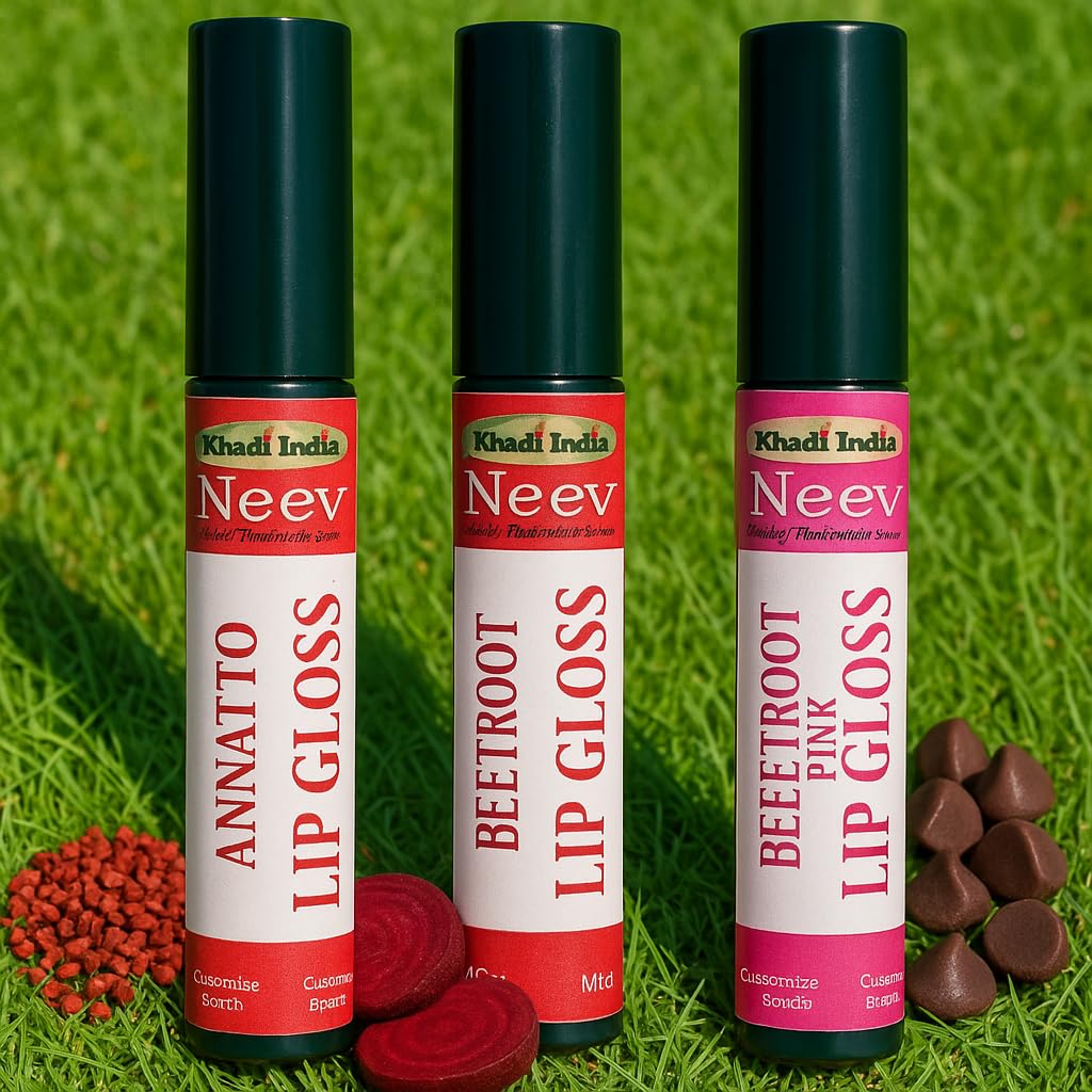 Neev Soaps Zero Chemical Lip Glosses Combo Beetroot Pink, Maroon and Red-picture-31