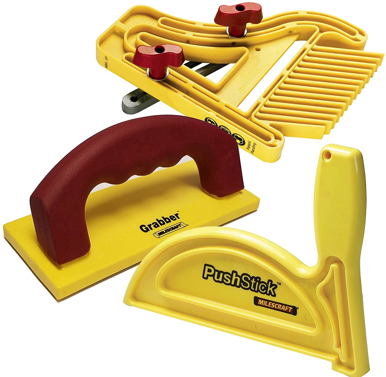 Milescraft 7334 Safety Bundle - Includes FeatherBoard, PushStick and Free Grabber Push Block (1-Pack)