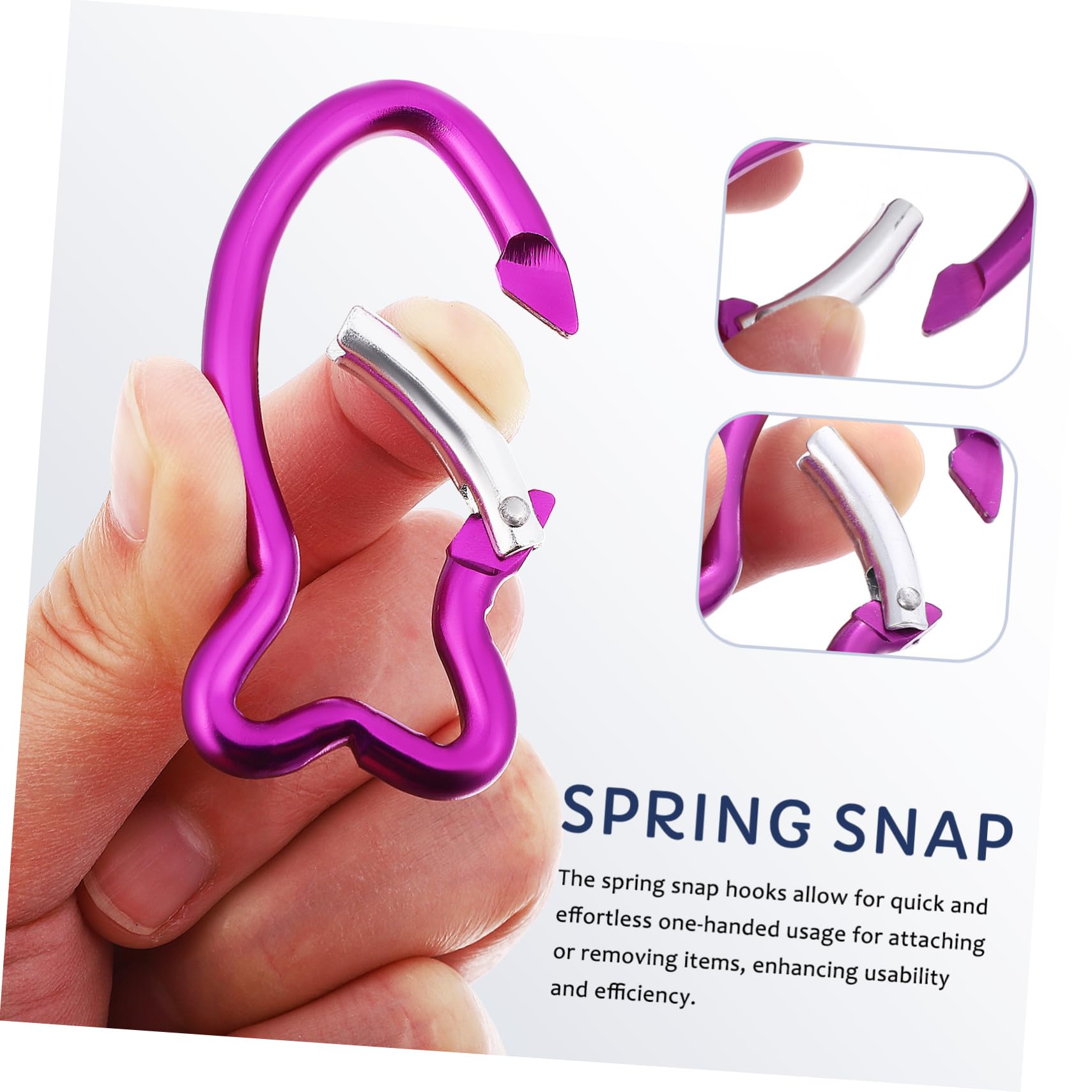TOYANDONA Mosquetón De Aluminio Forma De De Clips De para Camping Y Senderismo Accesorios De Llaves Color Vividante