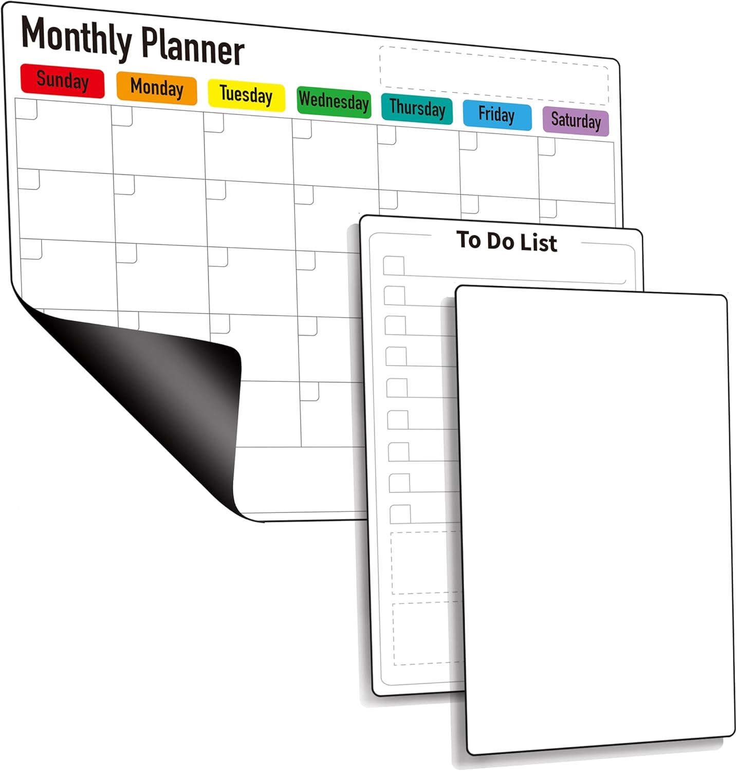 ZazzyKid Dry Erase Calendar for Fridge Pack of 3