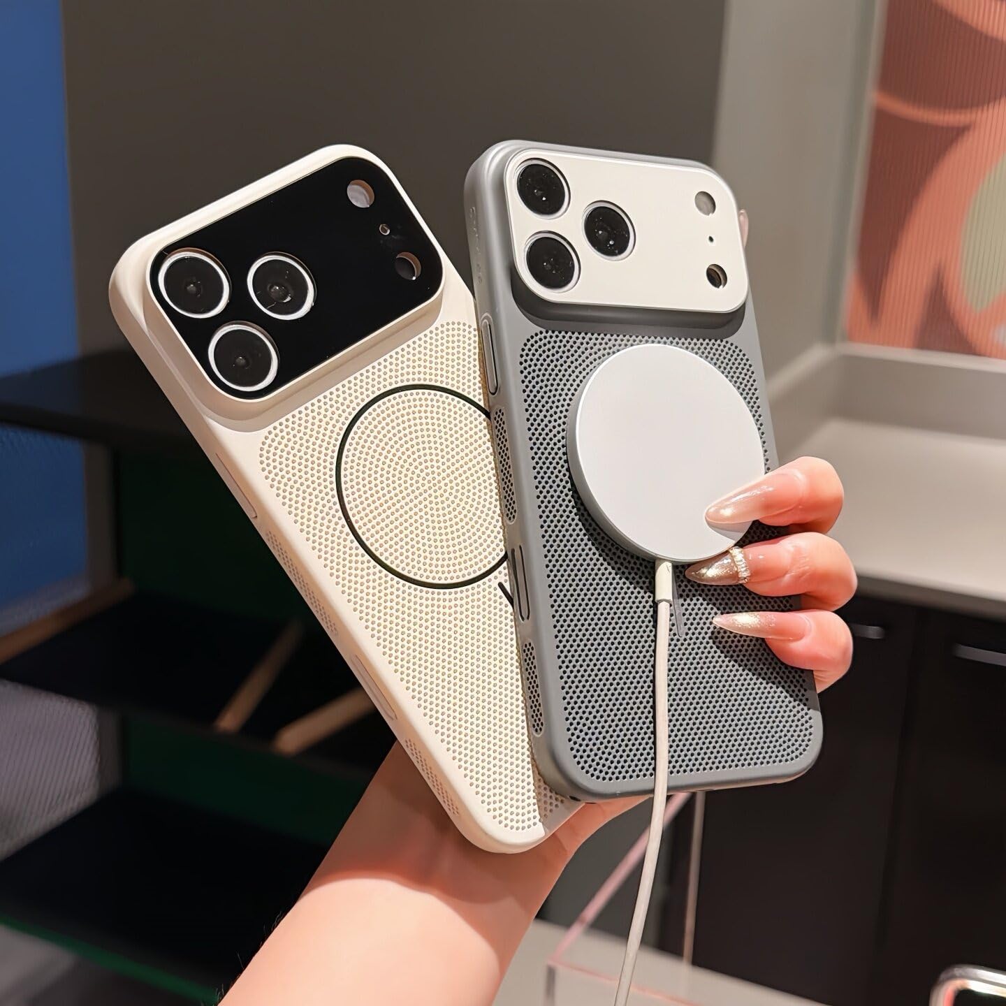 Amazon.co.jp: RNOZX For iPhone 15 Pro Max用 高級メッシュ放熱