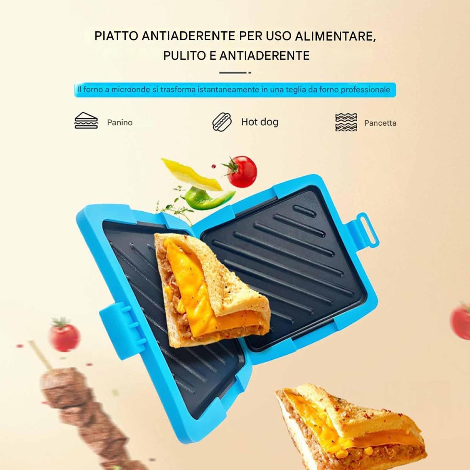 Petit-déjeuner en-Cas Compatible Lave-Vaisselle avec croque-Monsieur - Idéal pour la Maison, Les résidences étudiantes, Les étudiants, Le Bureau, Les Professionnels pressés et la Cuisine.