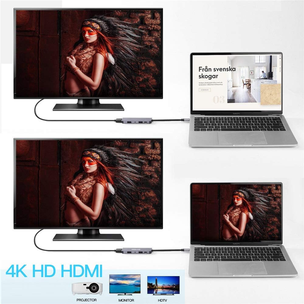 Best Deal Cheap 🛒 USB C Hub, Type C Adapter 5 in 1 Ports Adapter to HDMI 4k, 3.5mm Audio/Mic Port, USB3.0/USB2.0 Port, Multiport Adapter Thunderbolt 3 Support Dongle for Apple MacBook Pro Huawei Matebook One-Day Sale: Up to 60% Off USB C Hub, Type C Adapter 5 in 1 Ports Adapter to HDMI 4k, 3.5mm Audio/Mic Port, USB3.0/USB2.0 Port, Multiport Adapter Thunderbolt 3 Support Dongle for Apple MacBook Pro Huawei Matebook