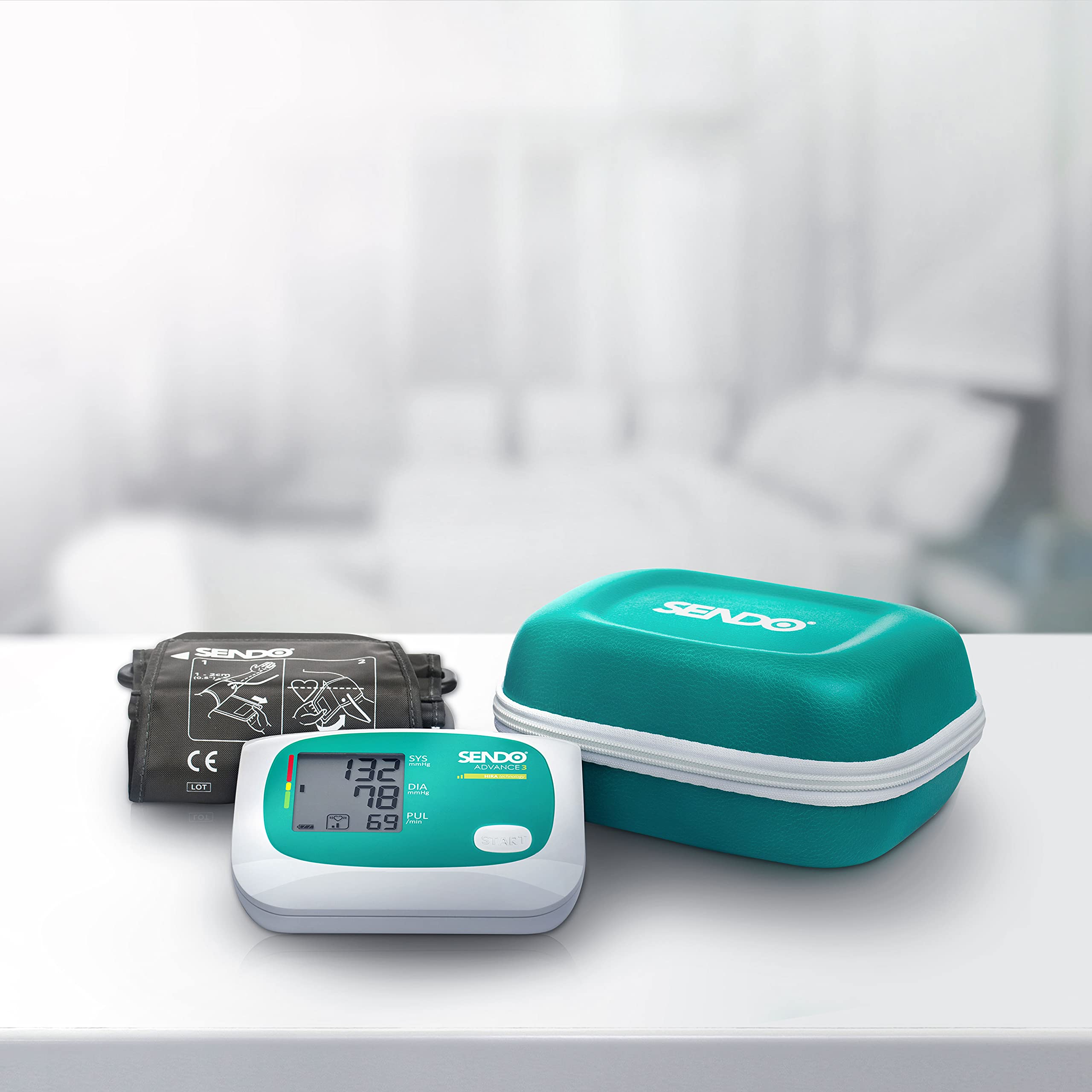 Tensiómetro para presión arterial de brazo SENDO Advance 3 Nueva tecnología HIRA® detecta irregularidades del ritmo cardíaco/AFib 5 AÑOS de Garantía