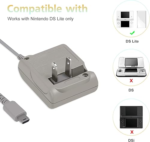 Miniatura 2 de DS Lite Charger adaptador de CA para Nintendo DS Lite Systems Power Charger cargador de pared para viaje cable de carga de 52 V 450 mA