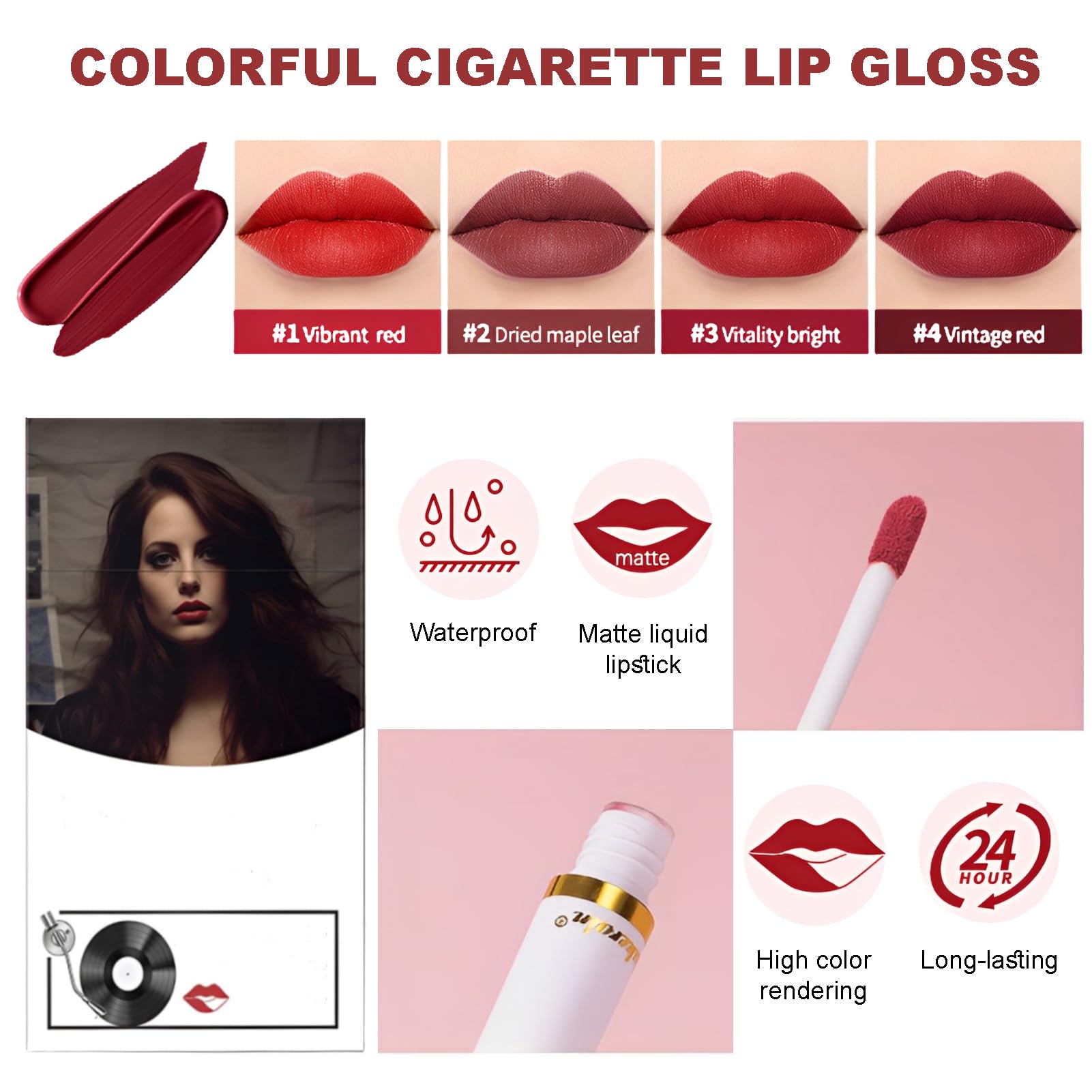 4 PCS Lana Del Rey Lipstick, Lana Del Rey Lipstick Cigarettes, Pintalabios  Caja de Cigarrillos, Textura de Terciopelo de Alto Color, Conjunto de  Cosméticos de Lápiz Labial para Damas y Niñas :