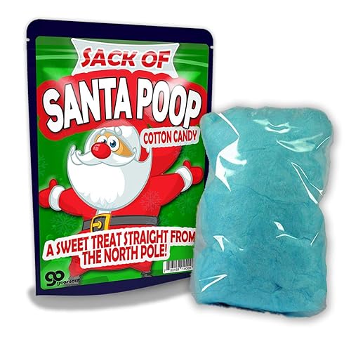 Sack of Santa Poop Cotton Candy – Relleno de calcetines divertidos para las fiestas, chistes de caca de caramelo, bromas novedosas de Navidad,