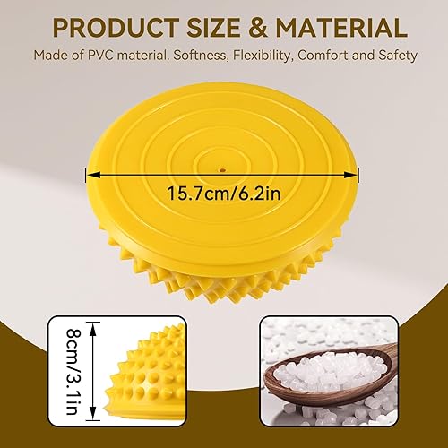 Miniatura 5 de Bola de masaje de pies, semiredonda de PVC con pinchos para pies, cúpula de terapia de equilibrio para yoga, fitness, ejercicio, gimnasio masajeador