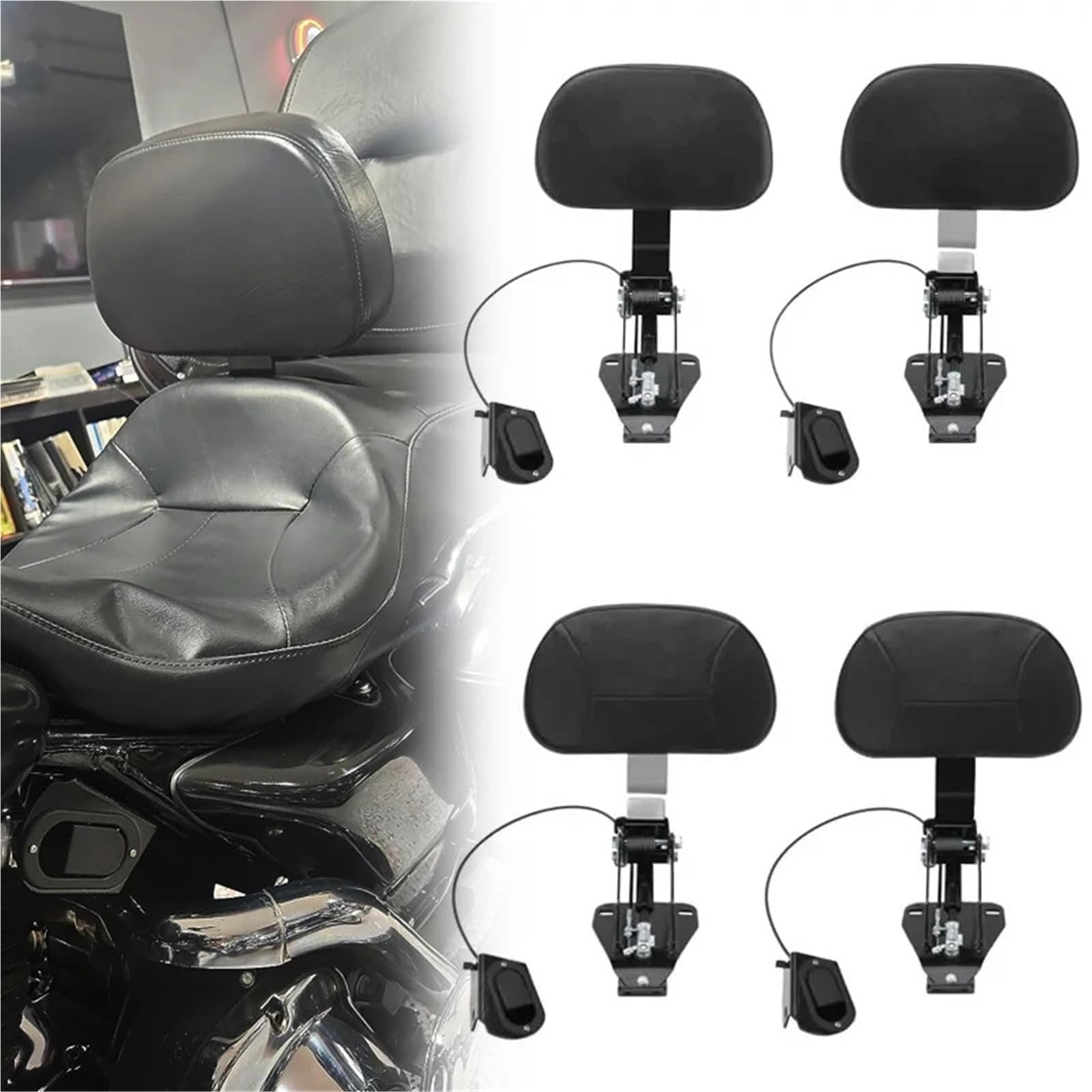 Poduszka Kufer Motocyklowy Pasuje do Harley Touring CVO Street Glide Road King Classic 2009-2023 Regulowane oparcie kierowcy z podkładką