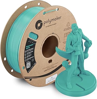 22 – Polymaker PETG Teal 3D Printer Filament 1.75mm 1kg, High Speed PETG up to 300mm/s, High Strength New Formula, Excellent Layer Adhesion, Warp…