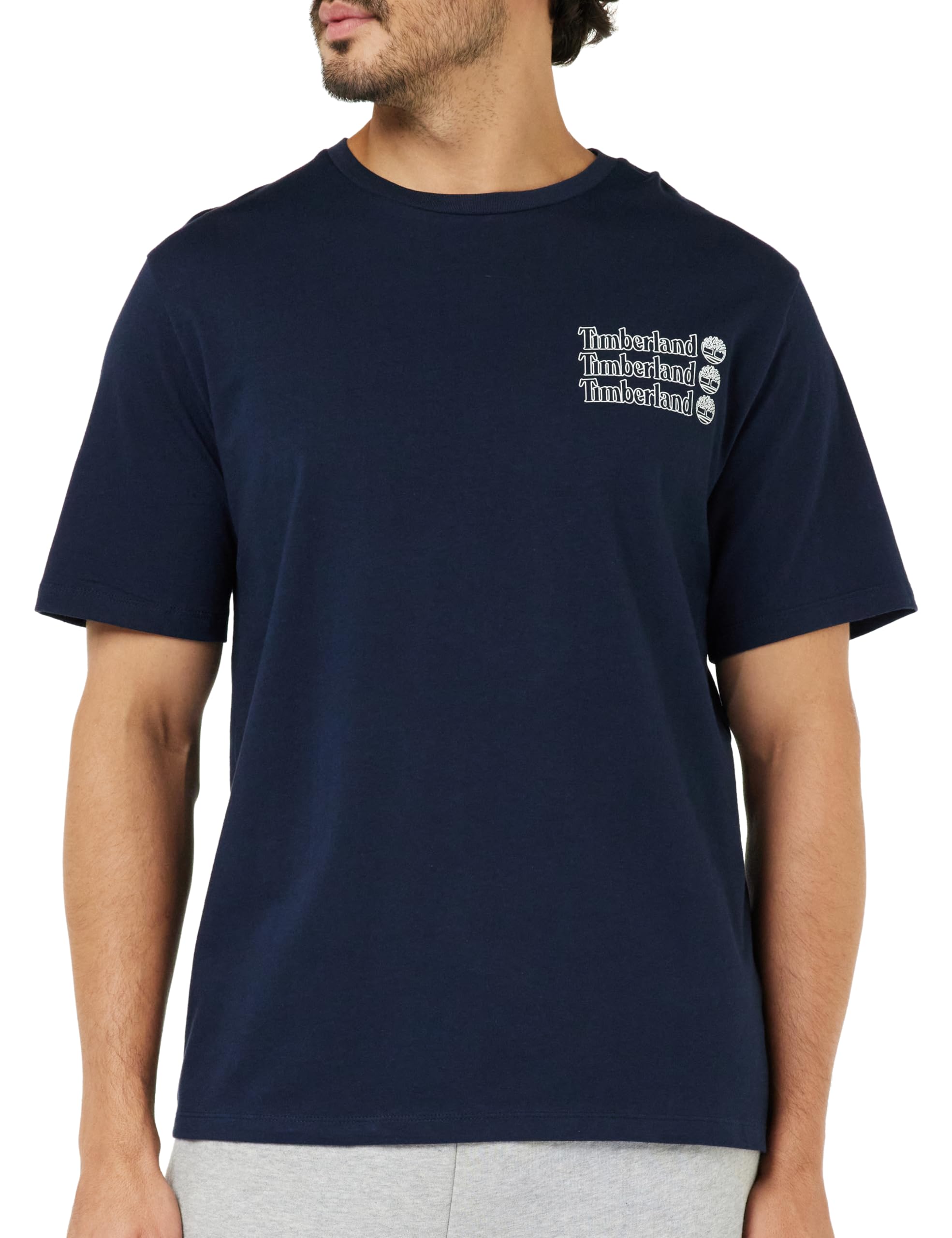 Timberland Men's Short Sleeve tee 2 tier3 T-Shirt, Dark Sapphire, XXL