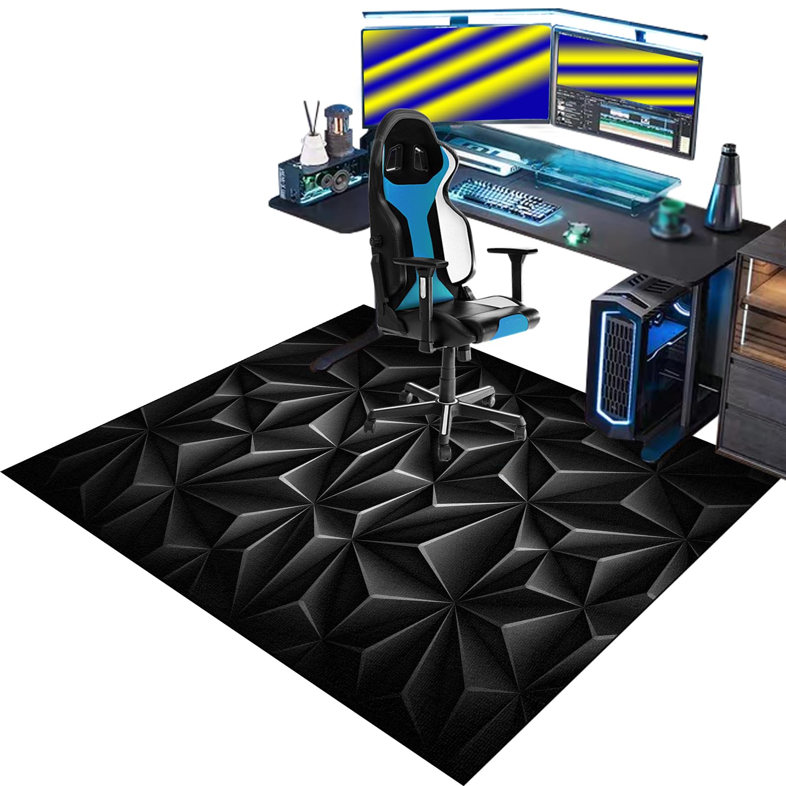 Office Gaming Chair Mats for Carpeted and Hardwood Floor, Heavy Duty Office Chair Mat for Carpet, Floor Protectors for Rolling Chairs, Desk Chair Mat for Carpeted Floors, Protector Rug 70 x 80 cm