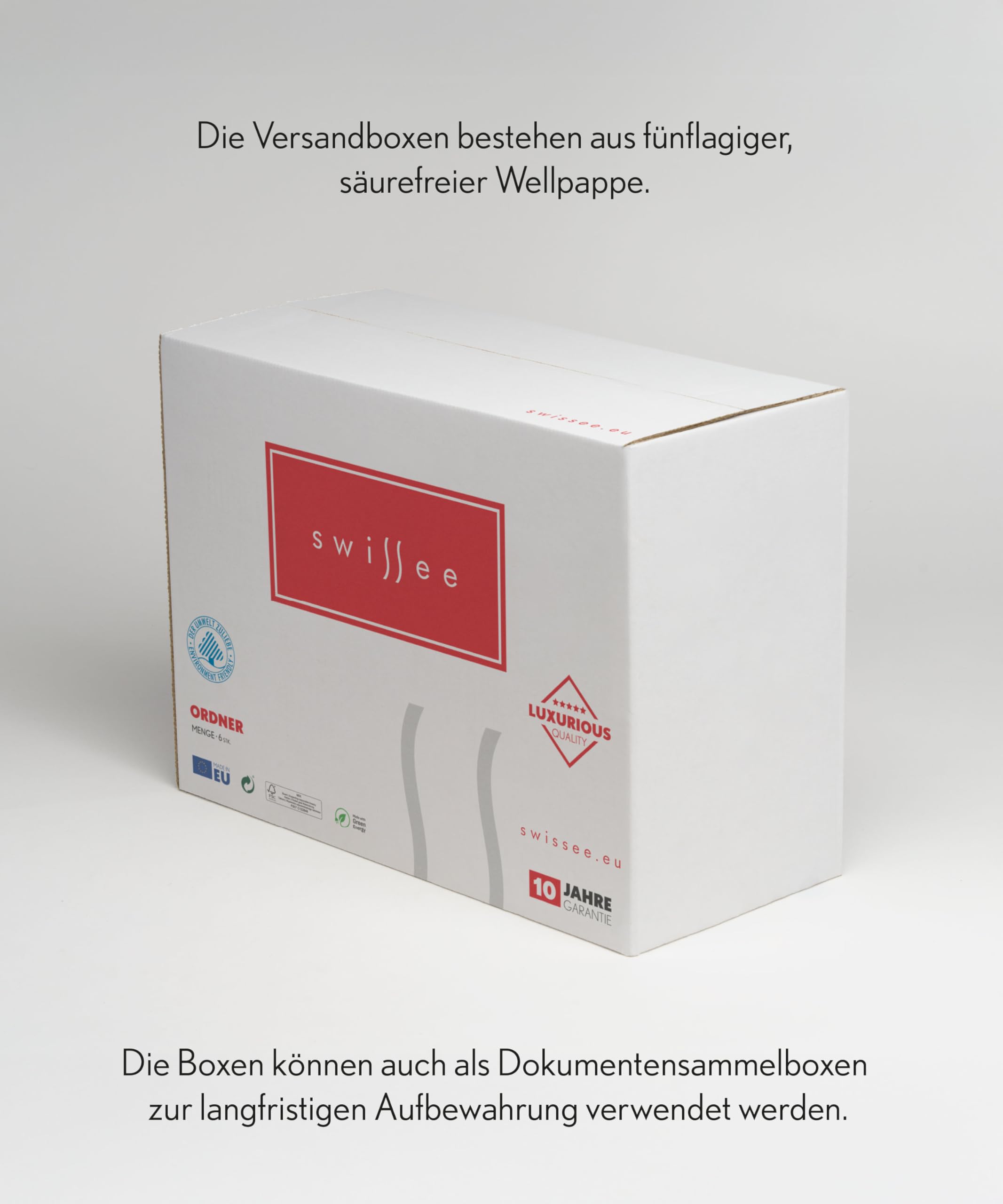 Deco Papier Swissee Ordner A4 | Breit Eco Hebelordner | Weiß