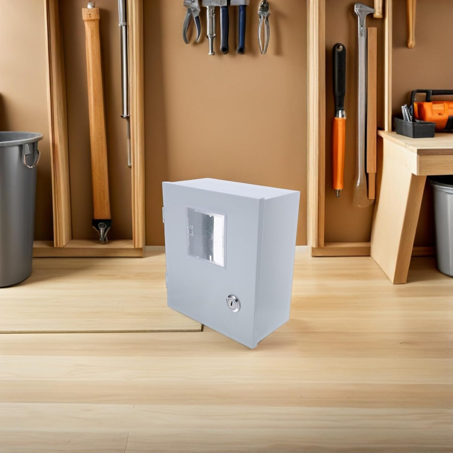 VALICLUD Outdoor Electrical Meter Box Cover Hollow Iron Case 155x180x100mm Weatherproof Electrical Panel Protection for Single-Phase Energy Meter