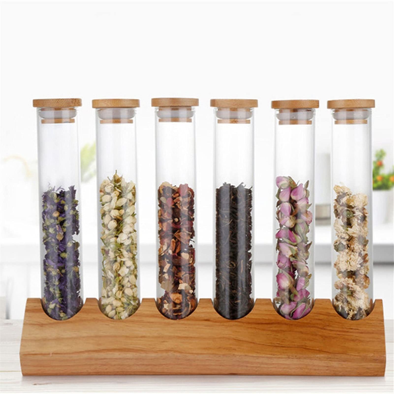 TOMYEUS Kaffeedose Glaskaffeebohnen Blume Tee Speicher Gläsern Glas Lagerdekorative Ornamente Kaffeedose (Size : D)