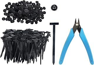 200pcs Nylon Universal Cable Tie Buckle for Car Heavy Duty Auto Body Fasteners With Buckles Plastic Rivet Zip for Bumper Fender Liner & Door Panel One-Way Locking Includes Cutting Pliers