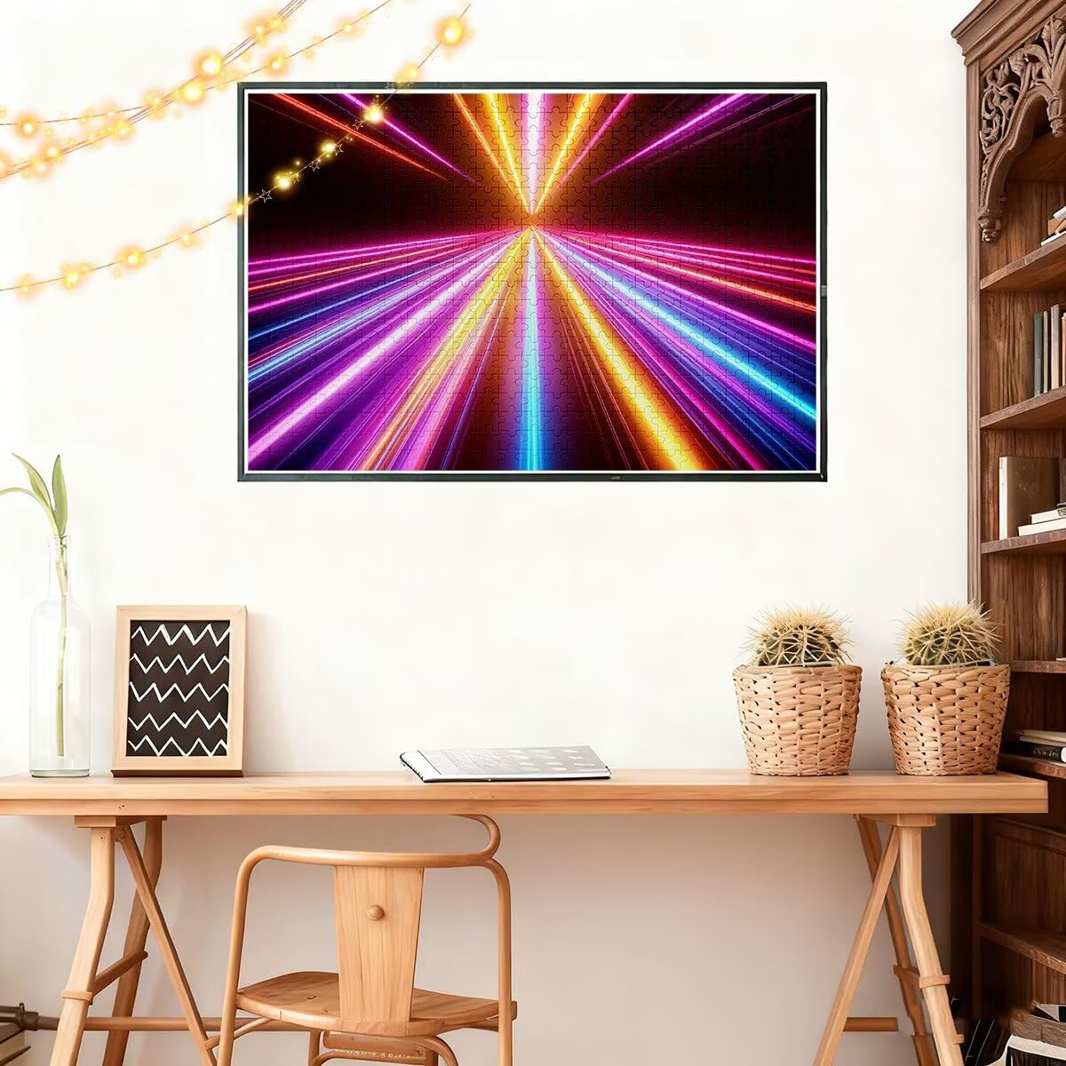 Puzzle 1500 elementów dla dorosłych, abstrakcyjne puzzle, nowoczesne, klasyczne drewniane puzzle dla dorosłych, 87 x 57 cm, imponująca gra edukacyjna, wyzwanie, gra logiczna, dla całej rodziny