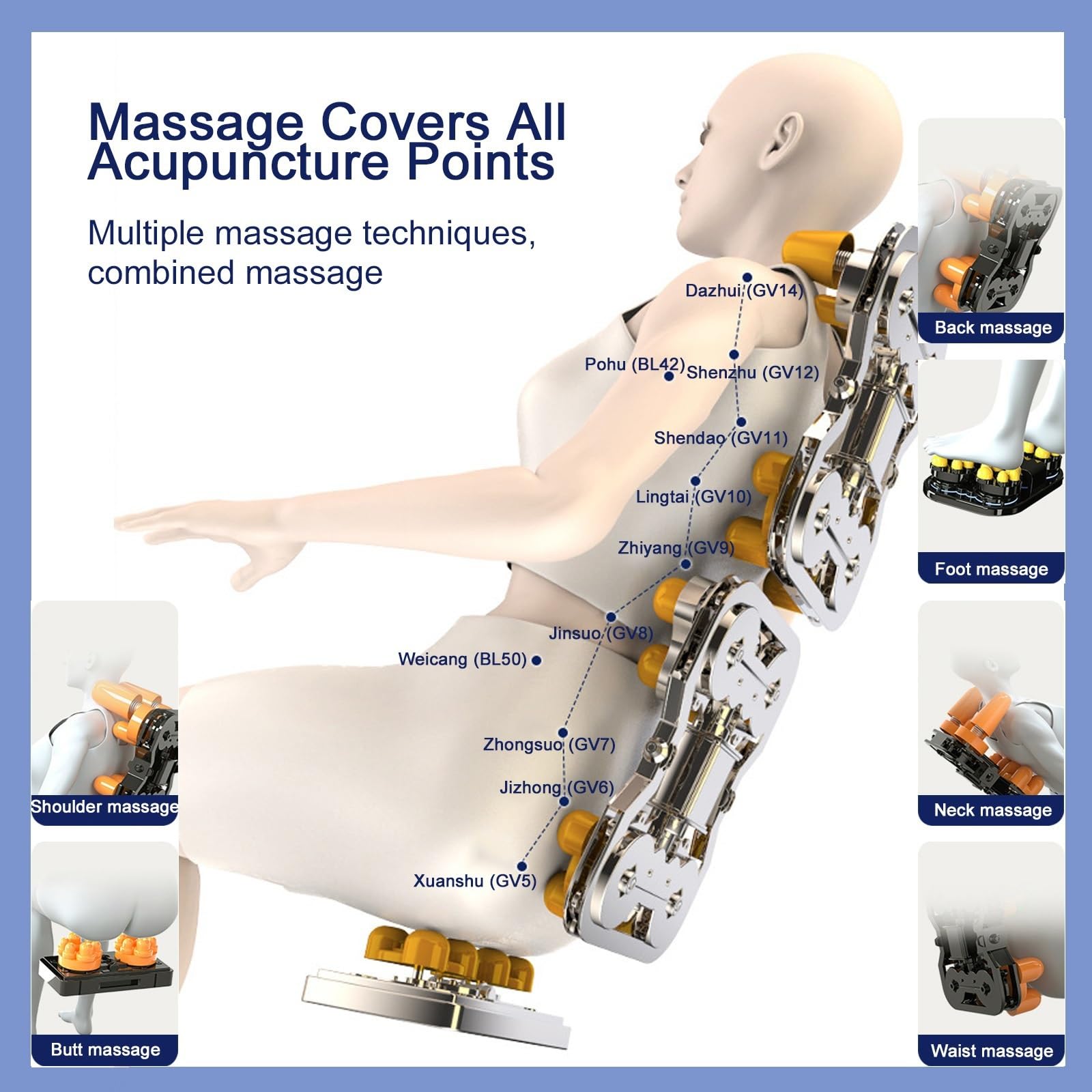 Sillón de Masaje Inteligente 4D con Guía SL, Compresión de Aire Cuerpo Completo Calor Lumbar y Reclinación Cero Gravedad para Relajación Máxima en Casa