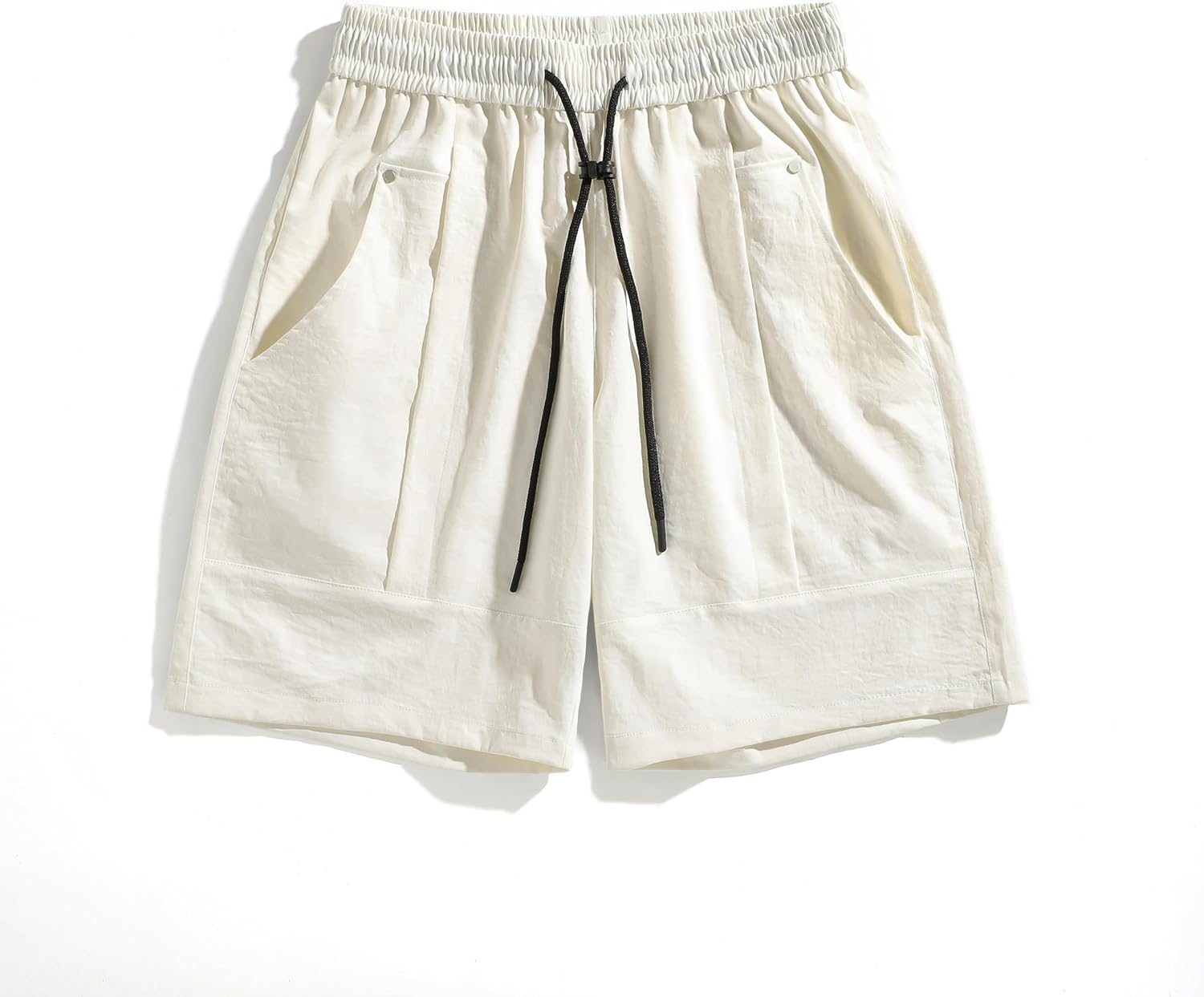 Men's Casual Outdoor Quick-Dry Shorts with an Elastic Drawstring Waistband and Side Pockets