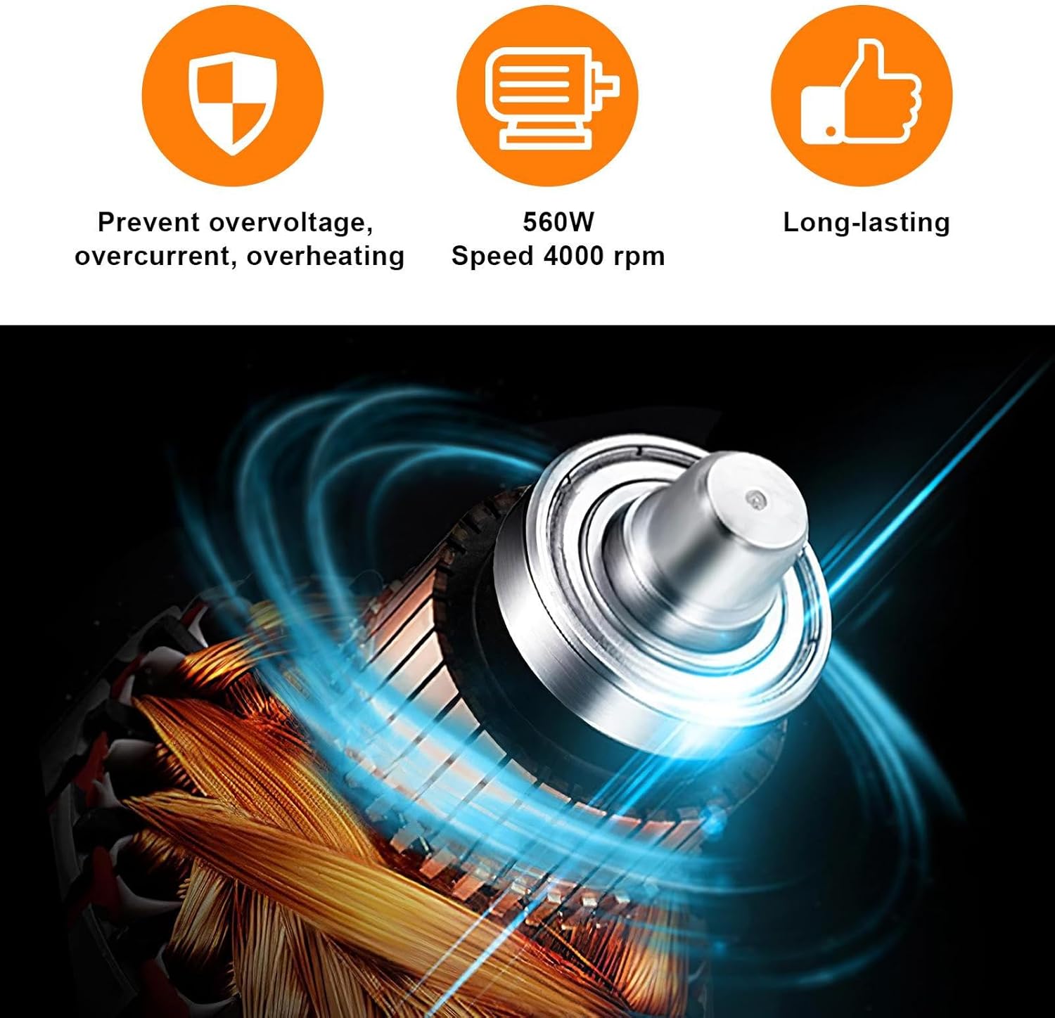 3/4HP Batch Feed Garbage Disposal, Stainless Steel Food Waste Grinding System for Kitchen Sink Food Waste, Power Cord Included, Sound Reduction