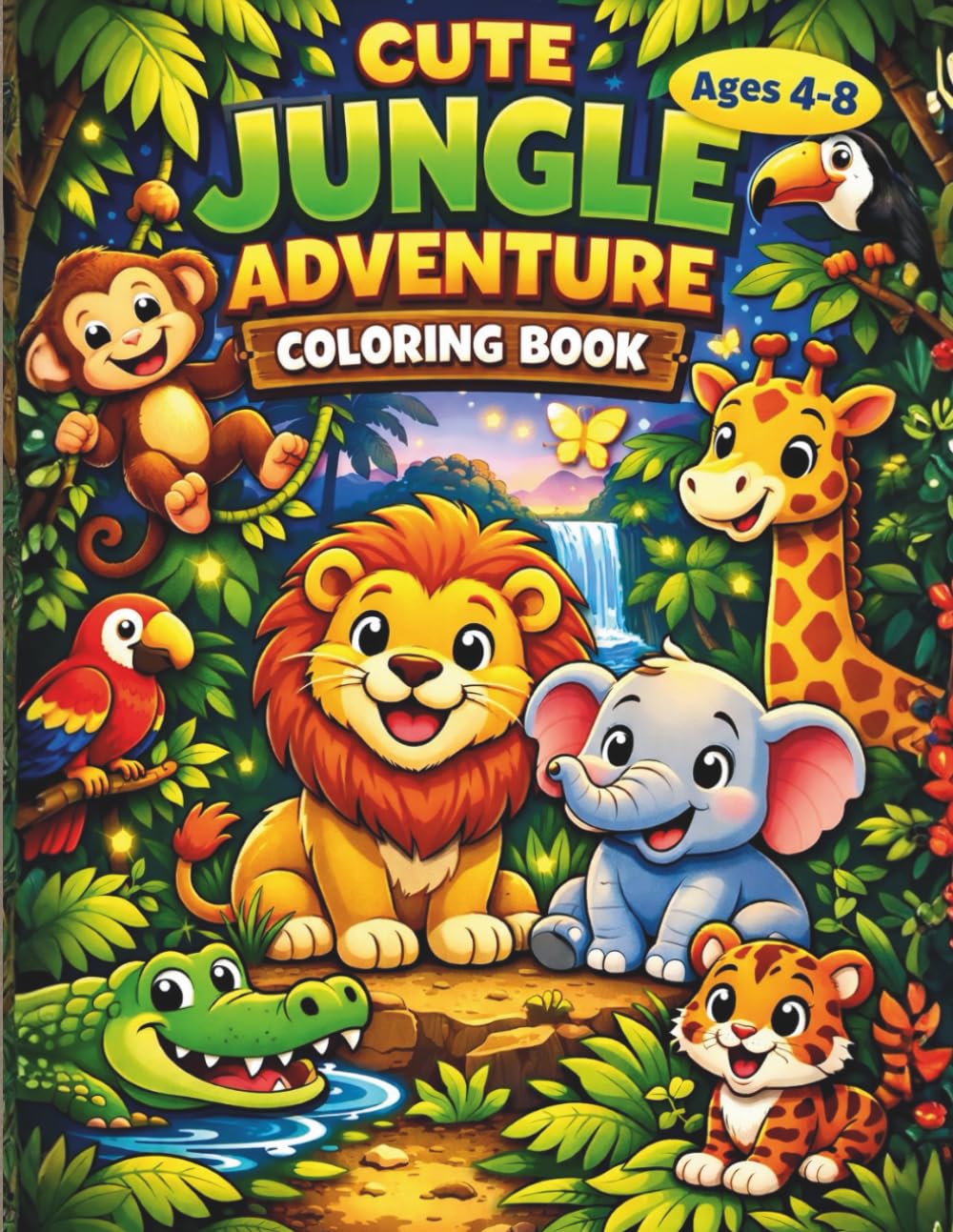 Safari Animals Coloring Book for Kids Ages 4-8 Cute Jungle Animals Coloring Pages – Lion, Elephant, Giraffe, Monkey and More | Easy and Fun Coloring ... Little Artists (Easy Coloring Books For Kids)