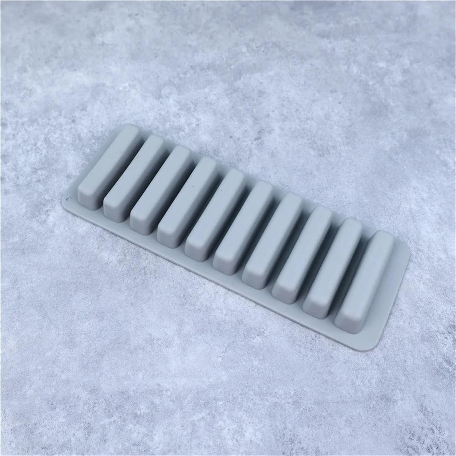 Lot de 3 moules à glaçons carrés en silicone à longues bandes, 10 compartiments